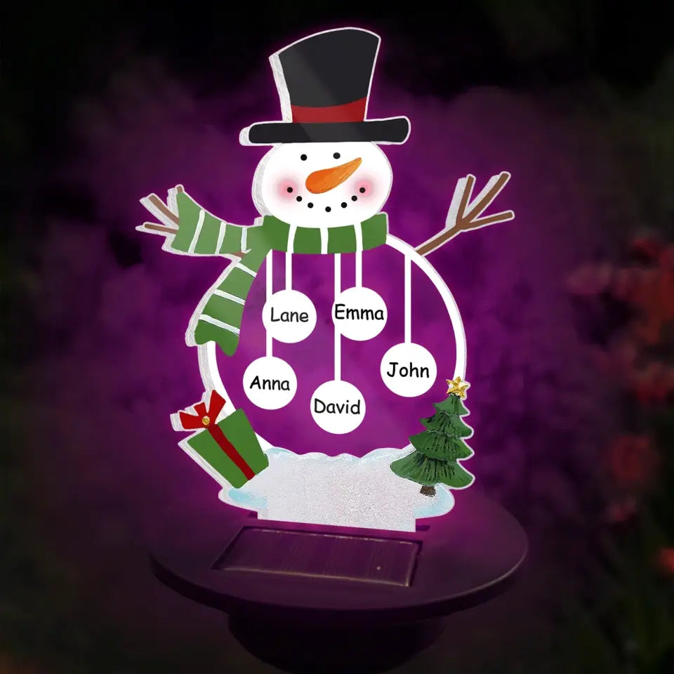 Powered Snowflake, Snowman Santa Christmas - Personalized Solar Light