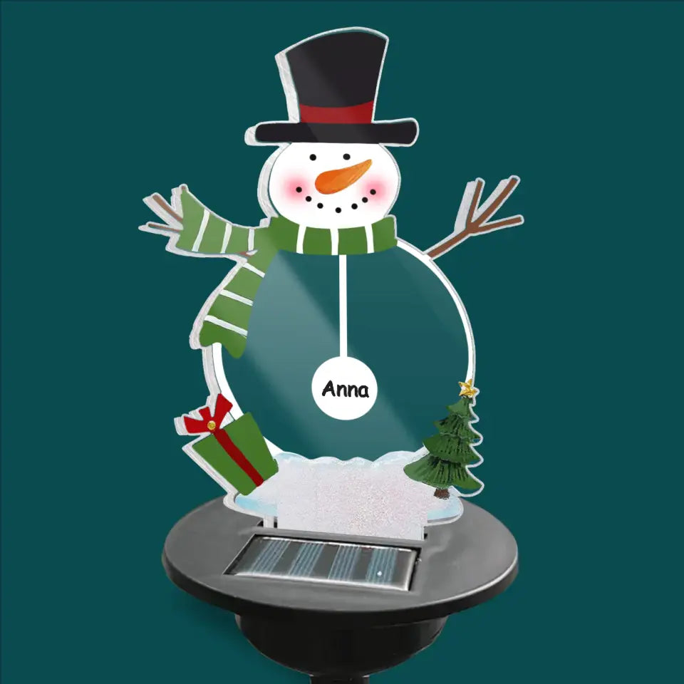 Powered Snowflake, Snowman Santa Christmas - Personalized Solar Light