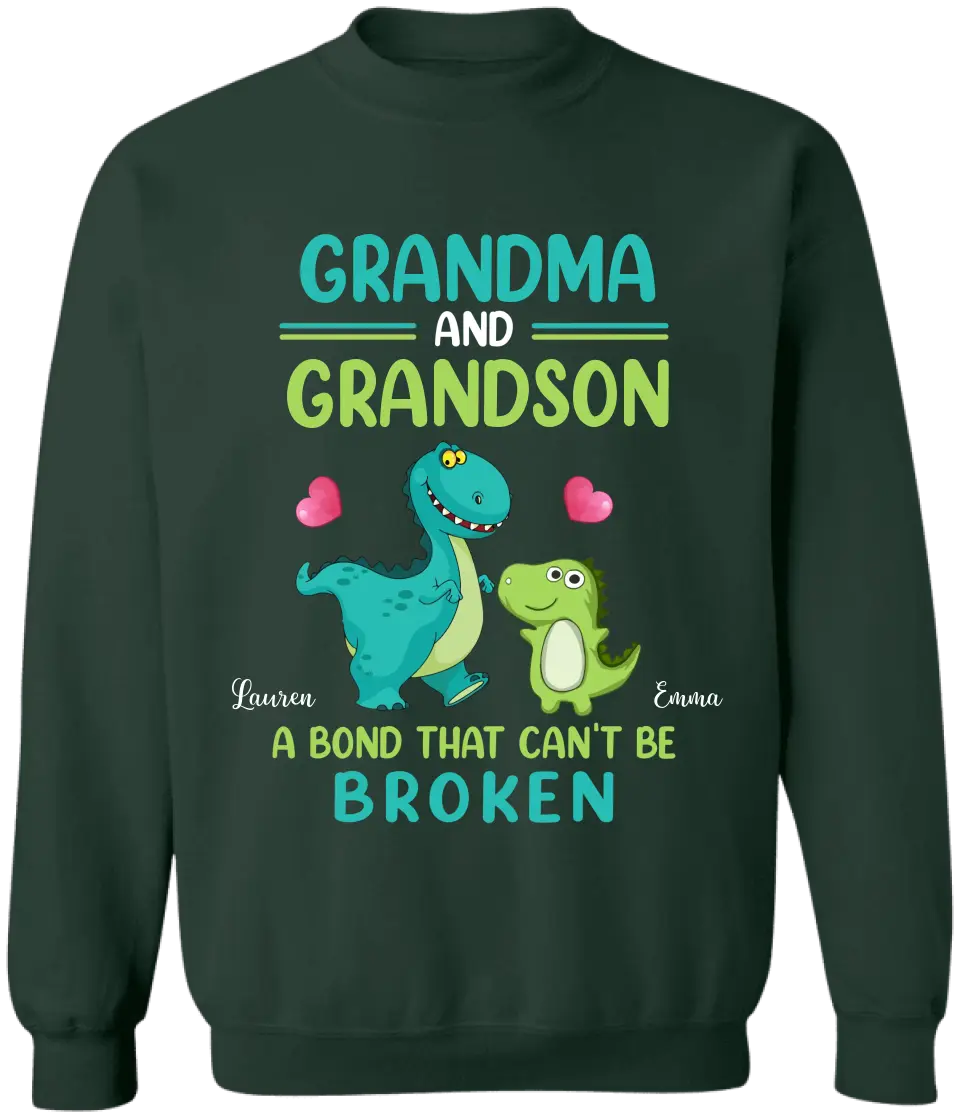 Grandma And Grandson A Bond That Can't Be Broken - Personalized T-Shirt, Gift for Family