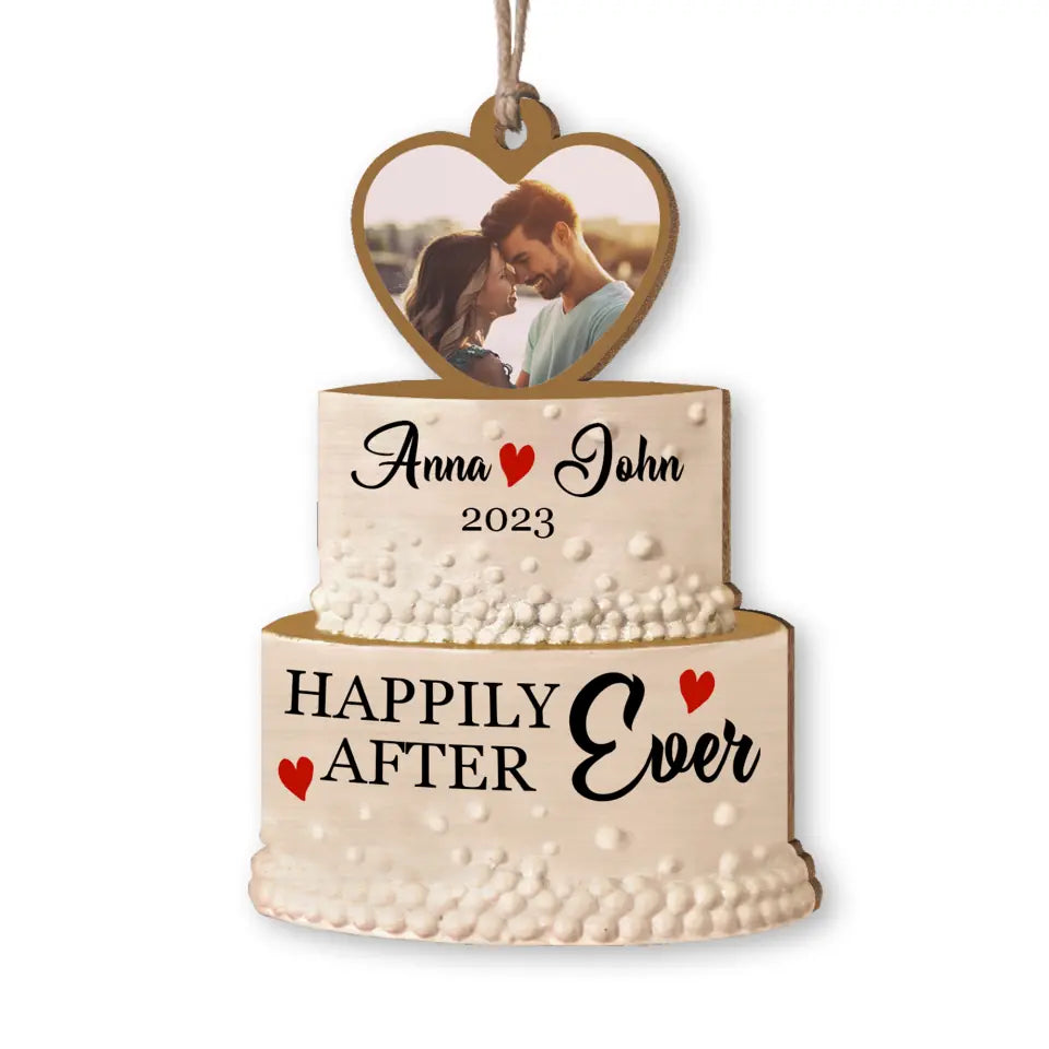 Happily After Ever - Personalized Wood Ornament, Gift For Christmas - ORN47