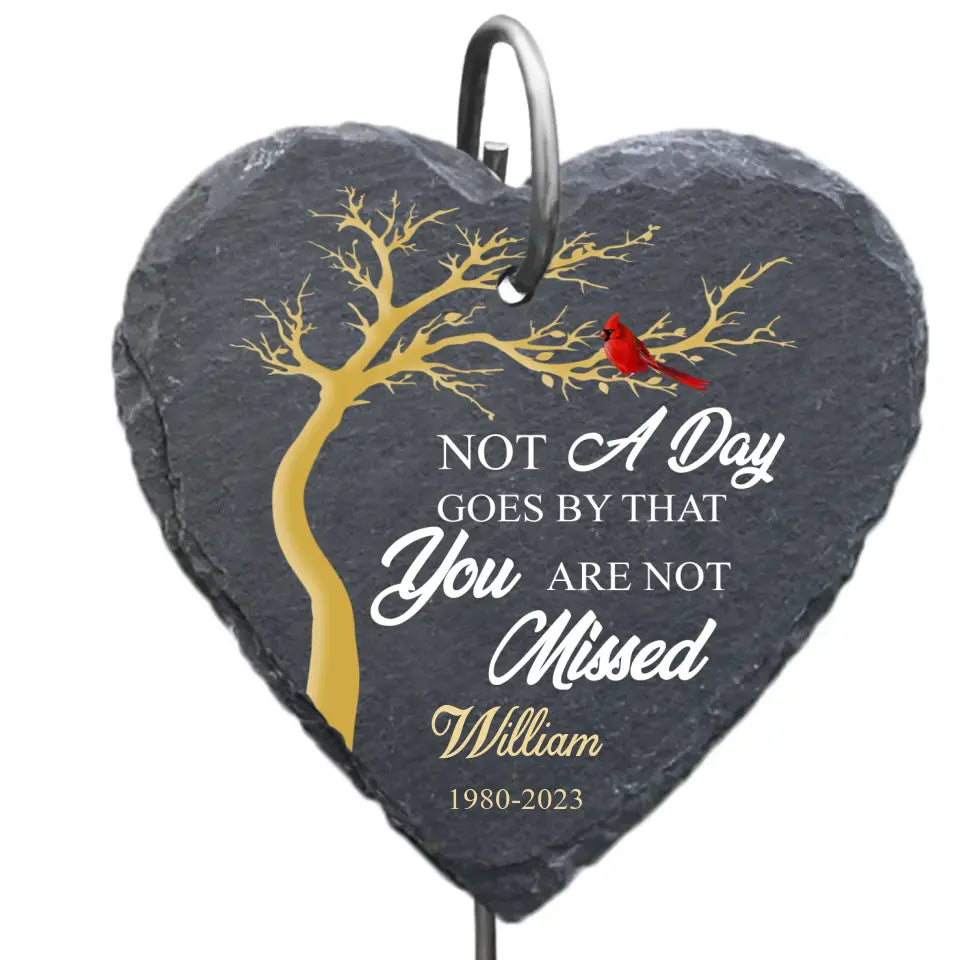 Not A Day Goes By That You Are Not Missed - Personalized Garden Slate, Memorial Gift - GS56