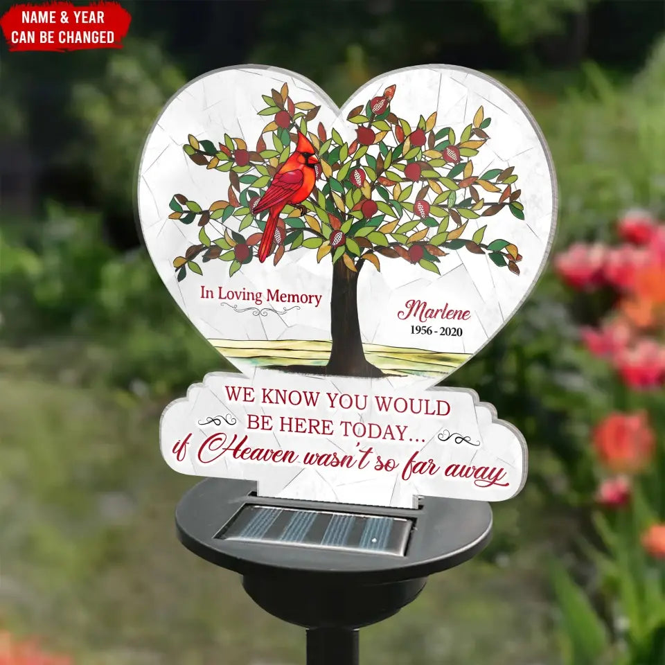 We Know You Would Be Here Today If Heaven Wasn't So Far Away - Personalized Solar Light, Memorial Gift