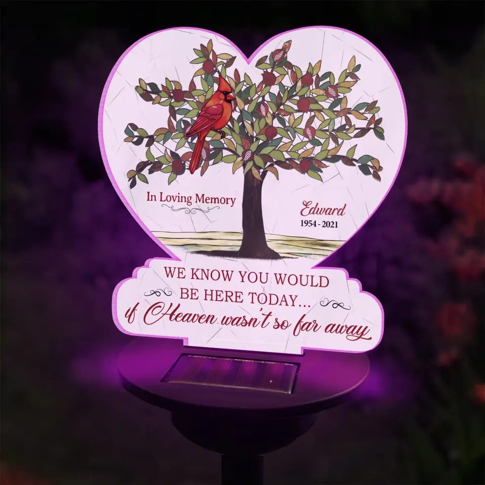 We Know You Would Be Here Today If Heaven Wasn't So Far Away - Personalized Solar Light, Memorial Gift