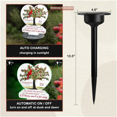 We Know You Would Be Here Today If Heaven Wasn't So Far Away - Personalized Solar Light, Memorial Gift