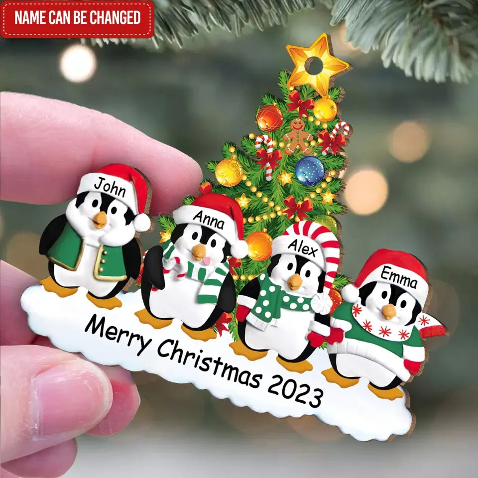 Penguin Family Christmas - Personalized Ornament Gift For Christmas
