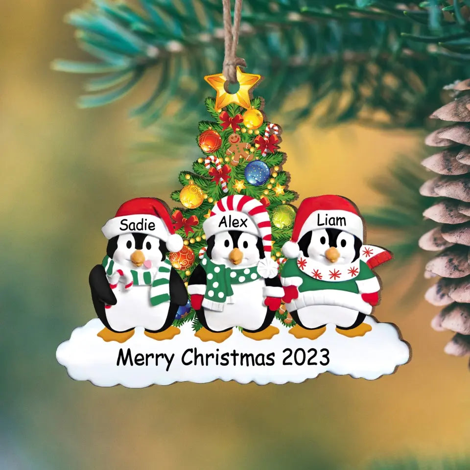 Penguin Family Christmas - Personalized Ornament Gift For Christmas