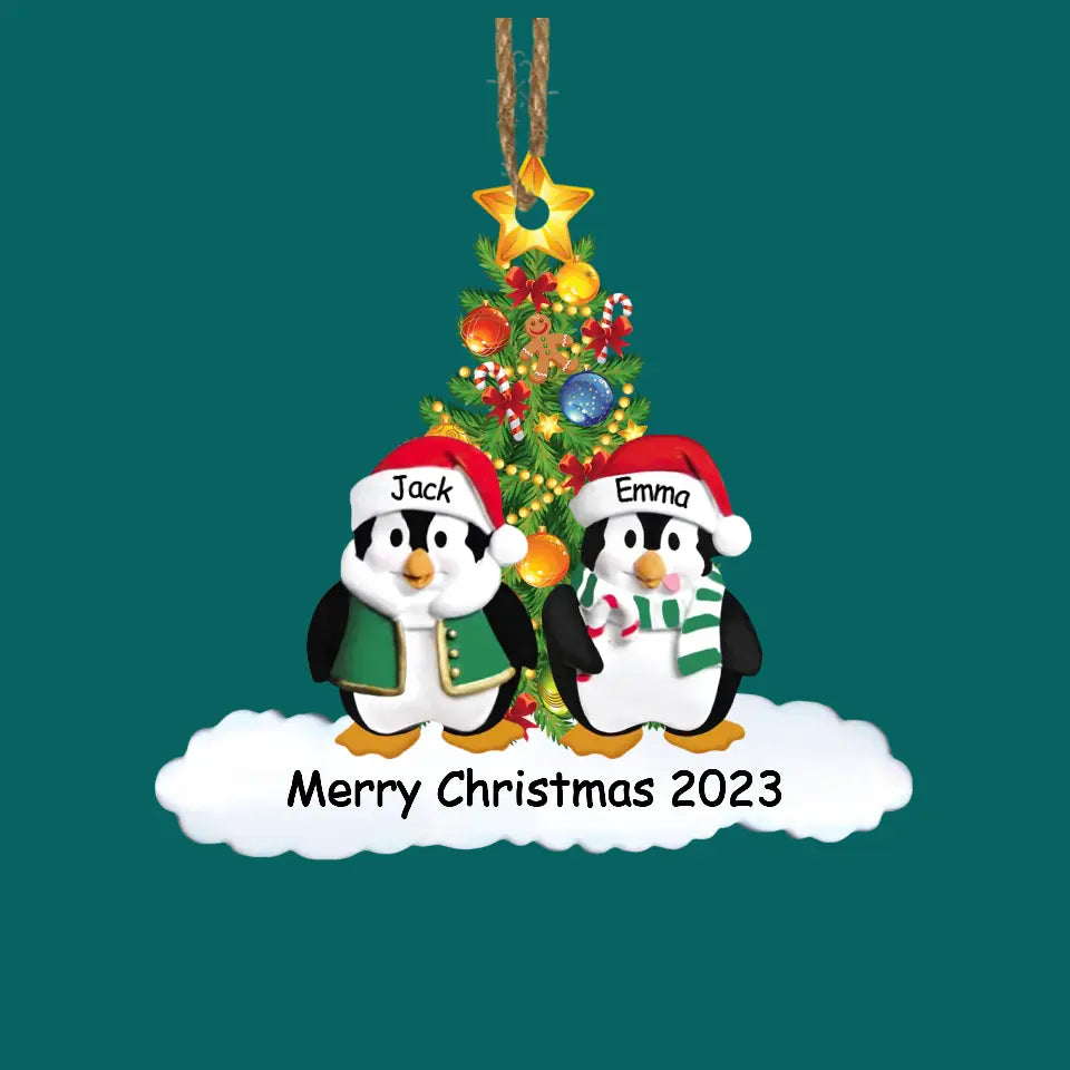 Penguin Family Christmas - Personalized Ornament Gift For Christmas