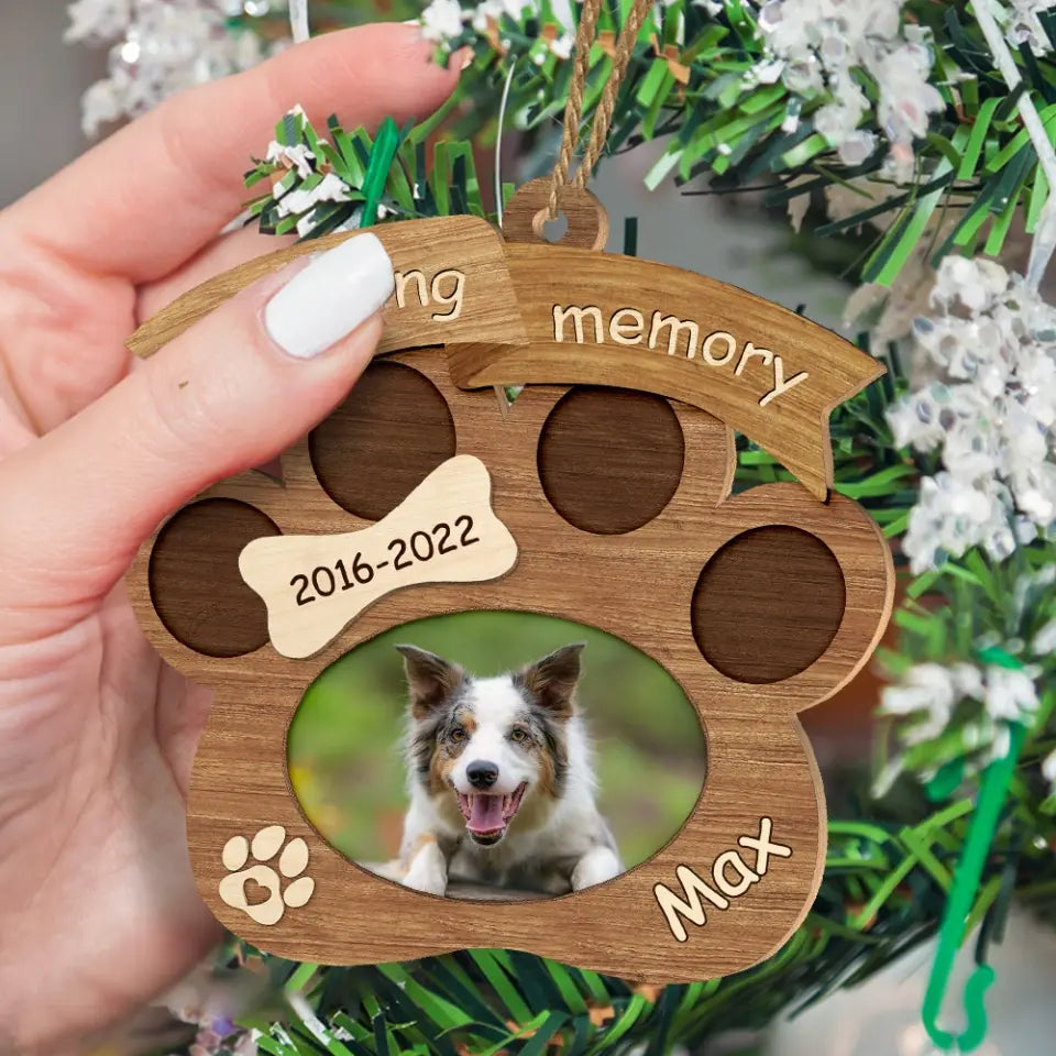 In Loving Memory - Personalized Wooden Ornament, Pet Loss Gift