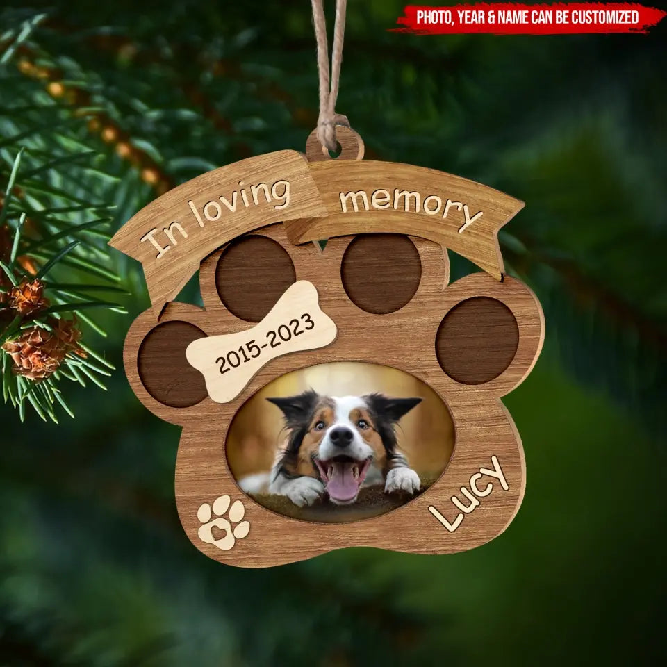 In Loving Memory - Personalized Wooden Ornament, Pet Loss Gift