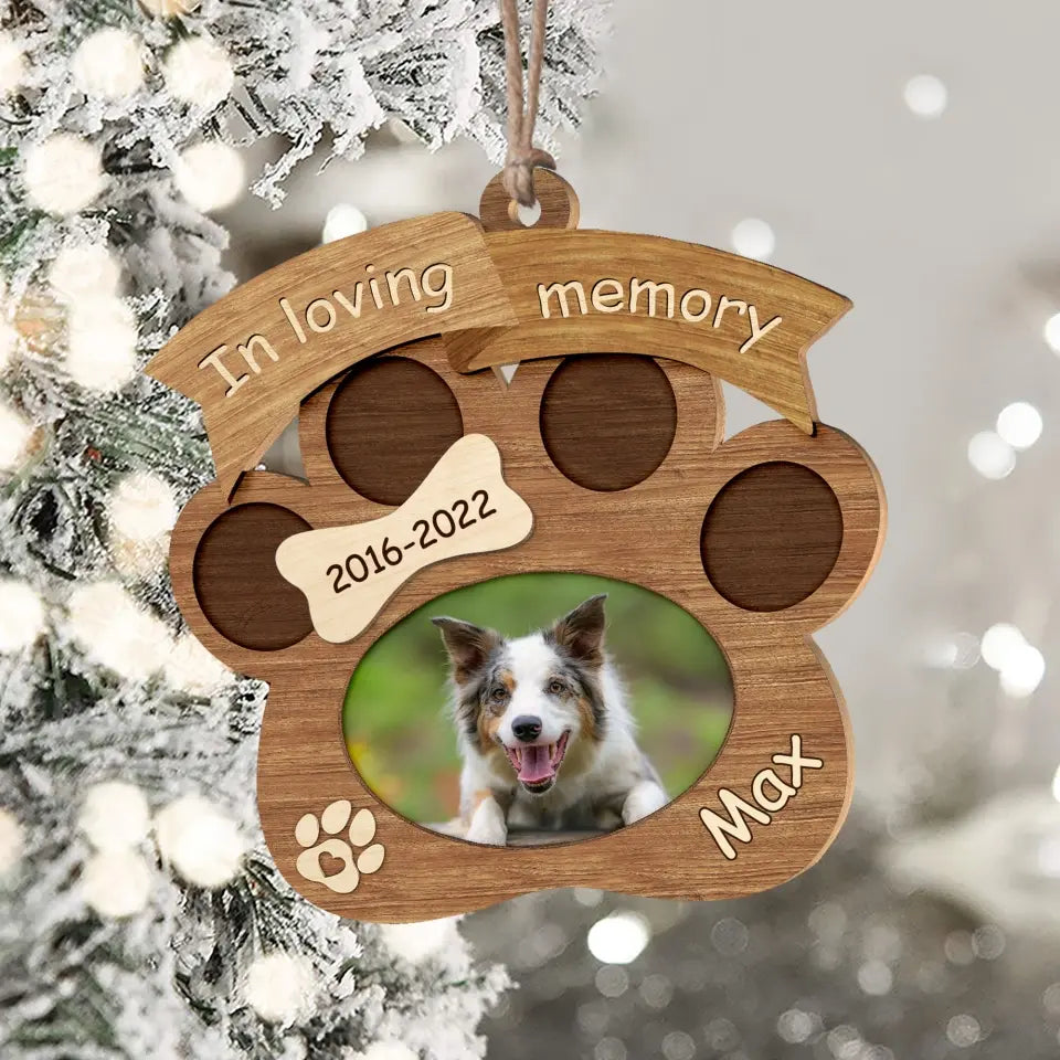 In Loving Memory - Personalized Wooden Ornament, Pet Loss Gift
