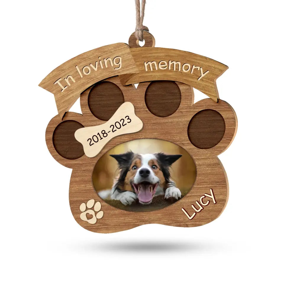 In Loving Memory - Personalized Wooden Ornament, Pet Loss Gift