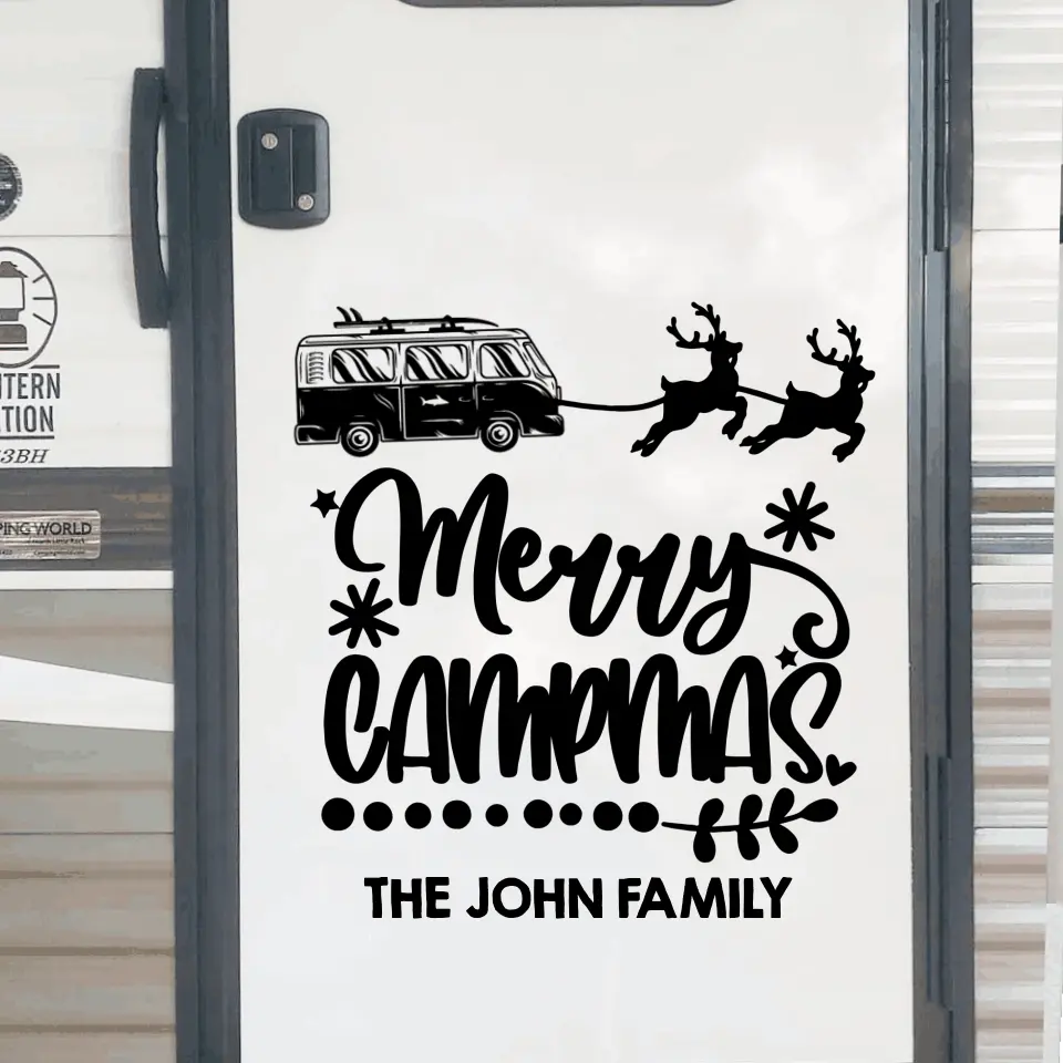 Merry Campmas - Personalized Decal, Gift For Camping Lover, Gift For Christmas