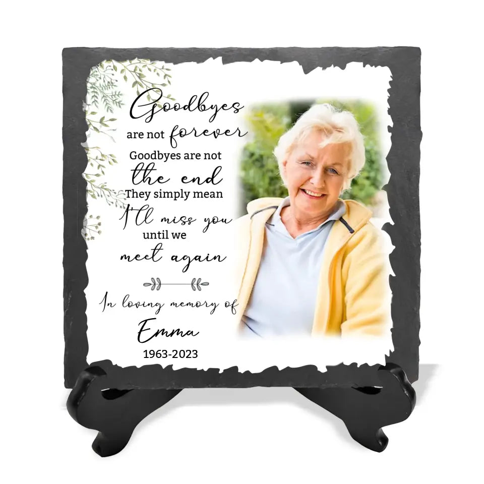 Goodbyes Are Not Forever - Personalized Memorial Stone, Sympathy Gift