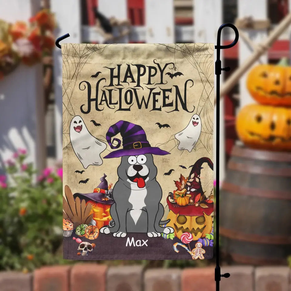 Happy Halloween - Personalized Garden Flag, Gift For Halloween & Thanksgiving
