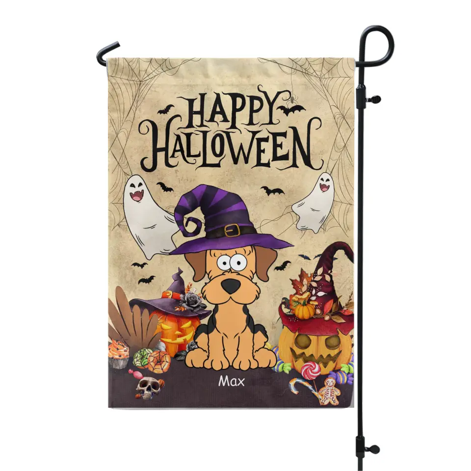 Happy Halloween - Personalized Garden Flag, Gift For Halloween & Thanksgiving