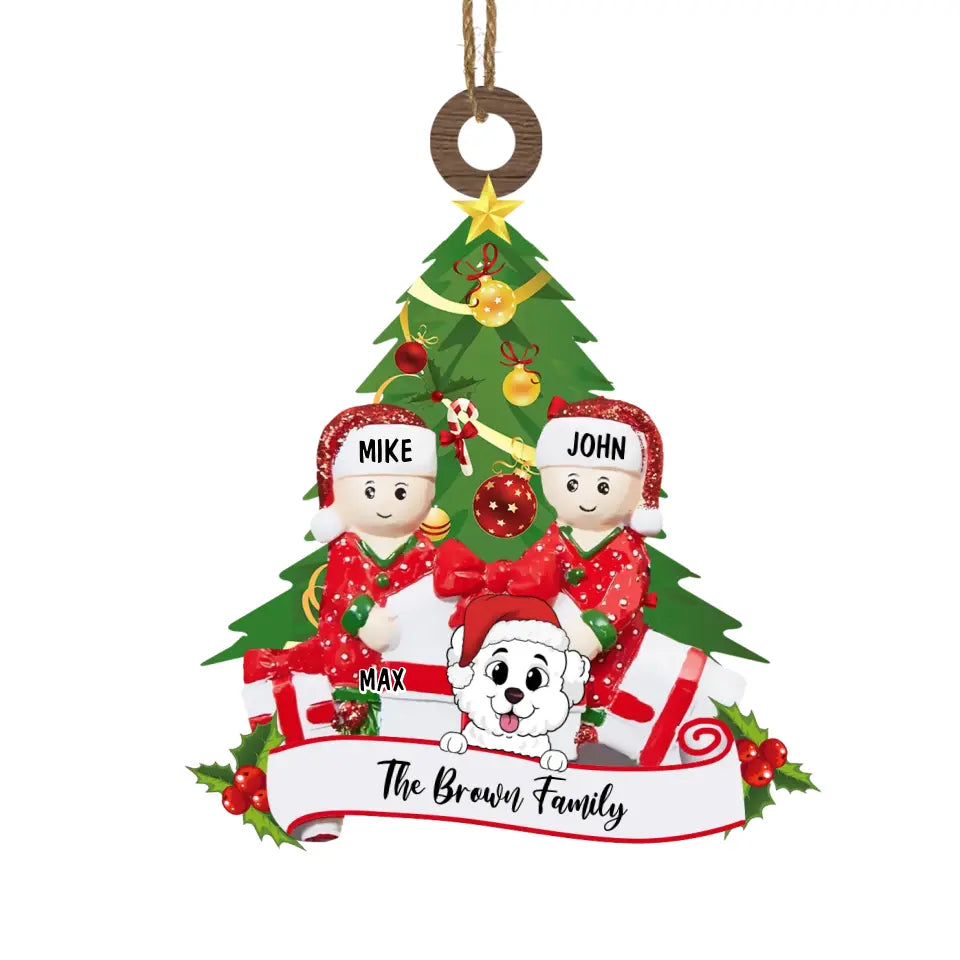 Merry Christmas - Personalized Wooden Ornament, Christmas Gift