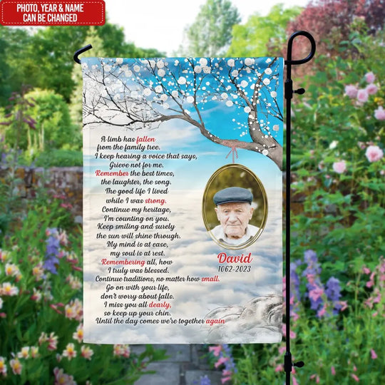 A Limb Has Fallen From The Family Tree - Personalized Garden Flag, Memorial Gift