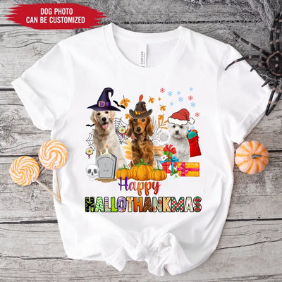 Happy Hallothanksmas - Personalized T-Shirt, Gift For Dog Lovers