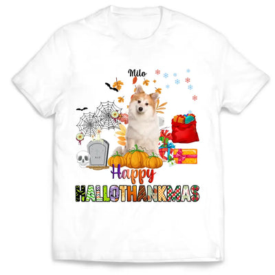 Happy Hallothanksmas - Personalized T-Shirt, Gift For Dog Lovers
