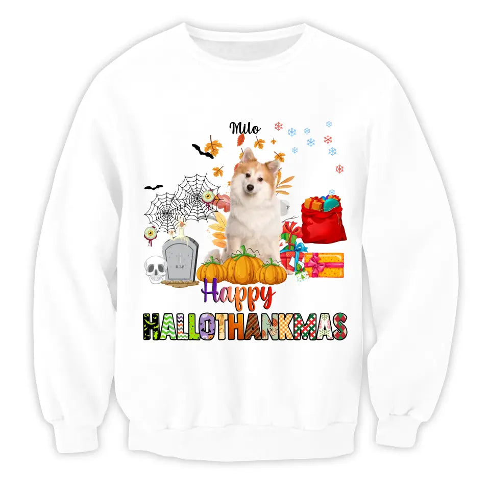 Happy Hallothanksmas - Personalized T-Shirt, Gift For Dog Lovers