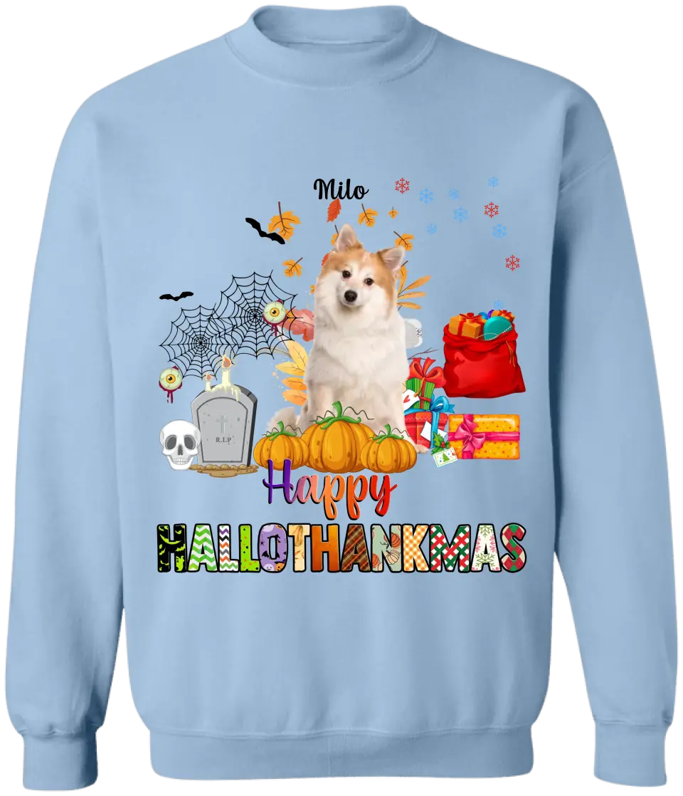 Happy Hallothanksmas - Personalized T-Shirt, Gift For Dog Lovers