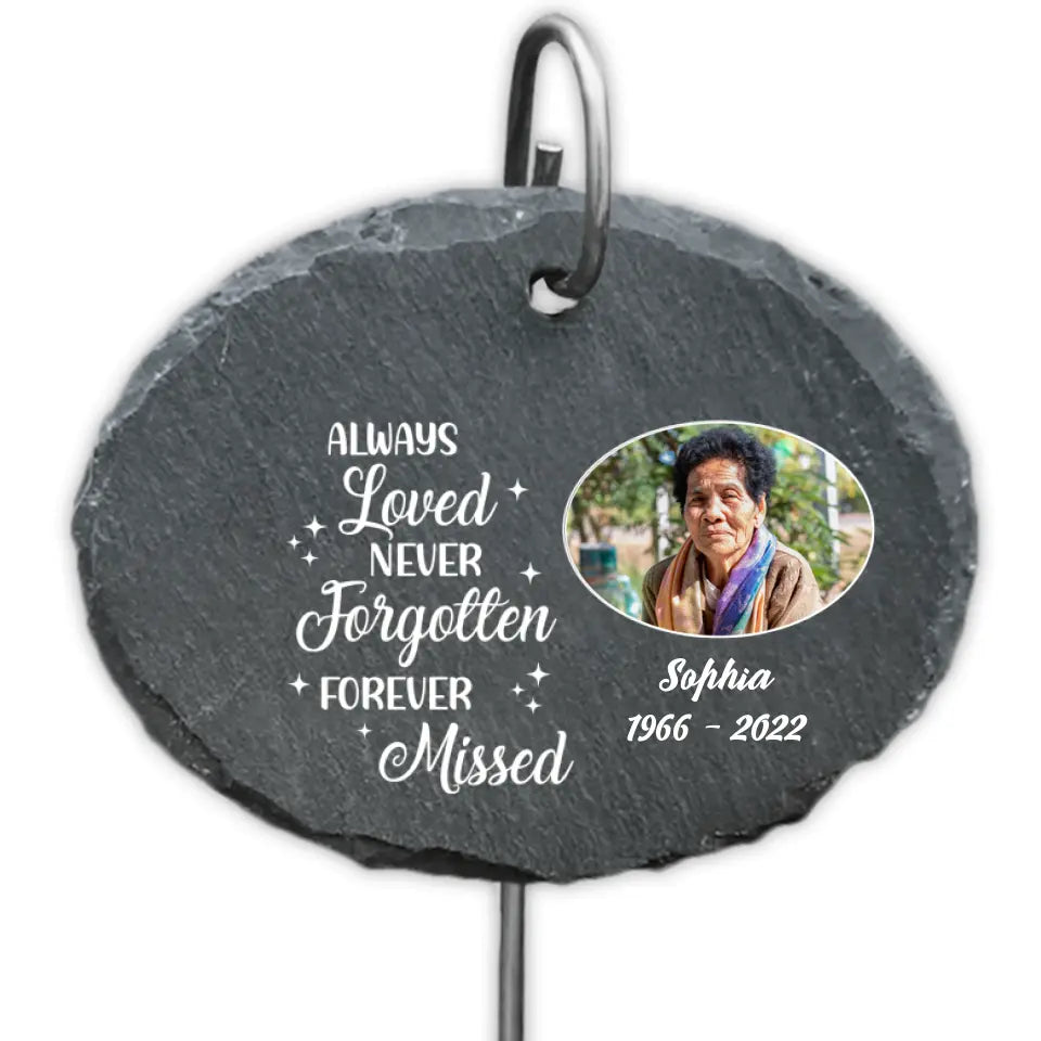 Always On Our Minds, Forever In Our Hearts - Upload Image - Personalized Custom Garden Slate - GS27