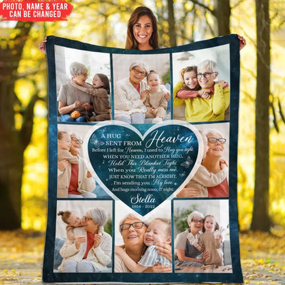 A Hug Sent From Heaven - Personalized Blanket, Condolence Gift, In Loving Memory - BL26