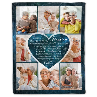 A Hug Sent From Heaven - Personalized Blanket, Condolence Gift, In Loving Memory - BL26