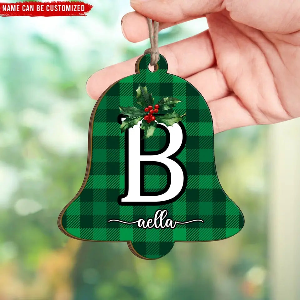 Custom Name With First Letter - Personalized Wooden Ornament, Gift For Christmas - ORN87
