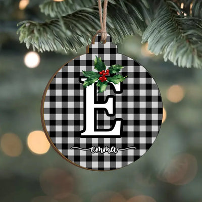 Custom Name With First Letter - Personalized Wooden Ornament, Gift For Christmas - ORN87