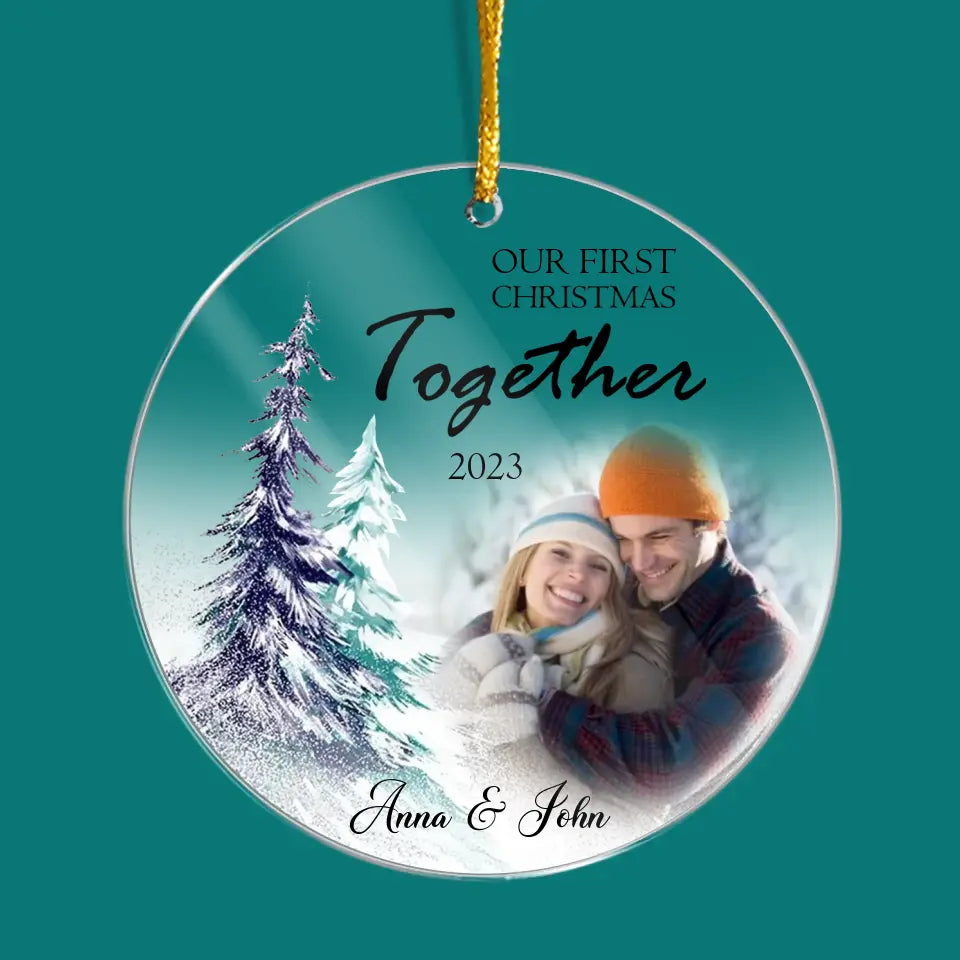 Our First Christmas Together - Personalized Acrylic Ornament, Gift For Christmas