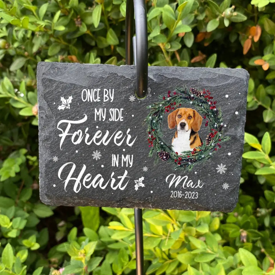 Once By My Side Forever In My Heart - Personalized Garden Slate, Memorial Gift - GS65