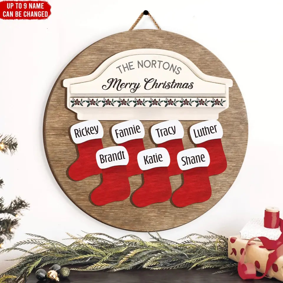 Merry Christmas 2023 - Personalized 2 Layer Sign, Gift For Christmas - DS639