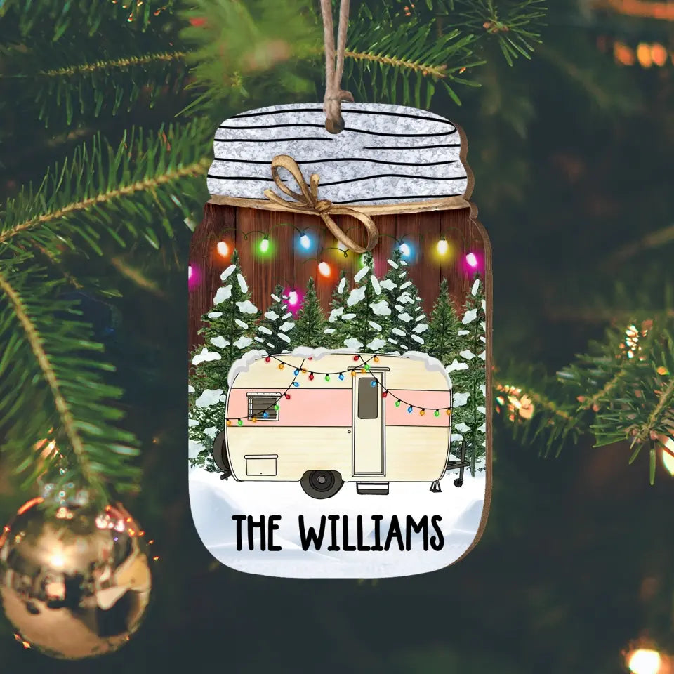 Camping Camper Christmas - Personalized Wooden Ornament, Camping Christmas - ORN94