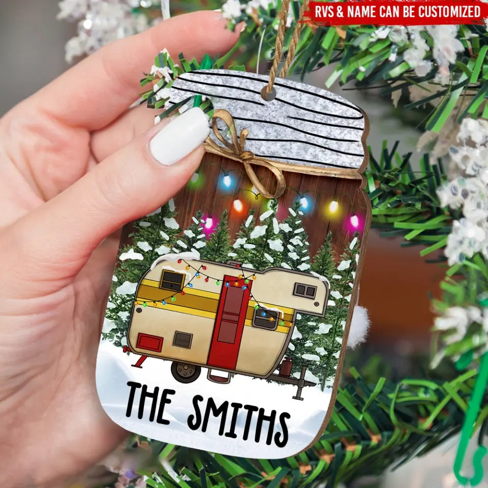 Camping Camper Christmas - Personalized Wooden Ornament, Camping Christmas - ORN94
