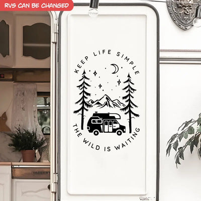 Keep Life Simple The Wild Is Waiting - Personalized Decal, Camping Gift For Camping Lovers - PCD89