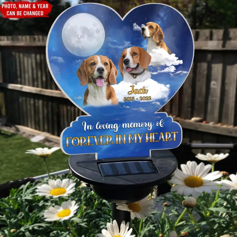 In Loving Memory Of Forever In My Heart- Personalized Solar Light, Memorial Gift - SL119