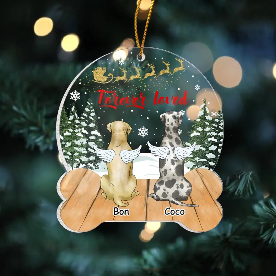 Forever Loved - Personalized Acrylic Ornament, Gift For Dog Lovers, Pet Loss Gift - ORN97