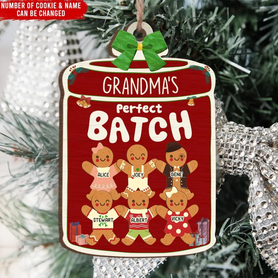 Grandma's Perfect Batch - Personalized Wooden Ornament, Gift For Christmas - ORN99