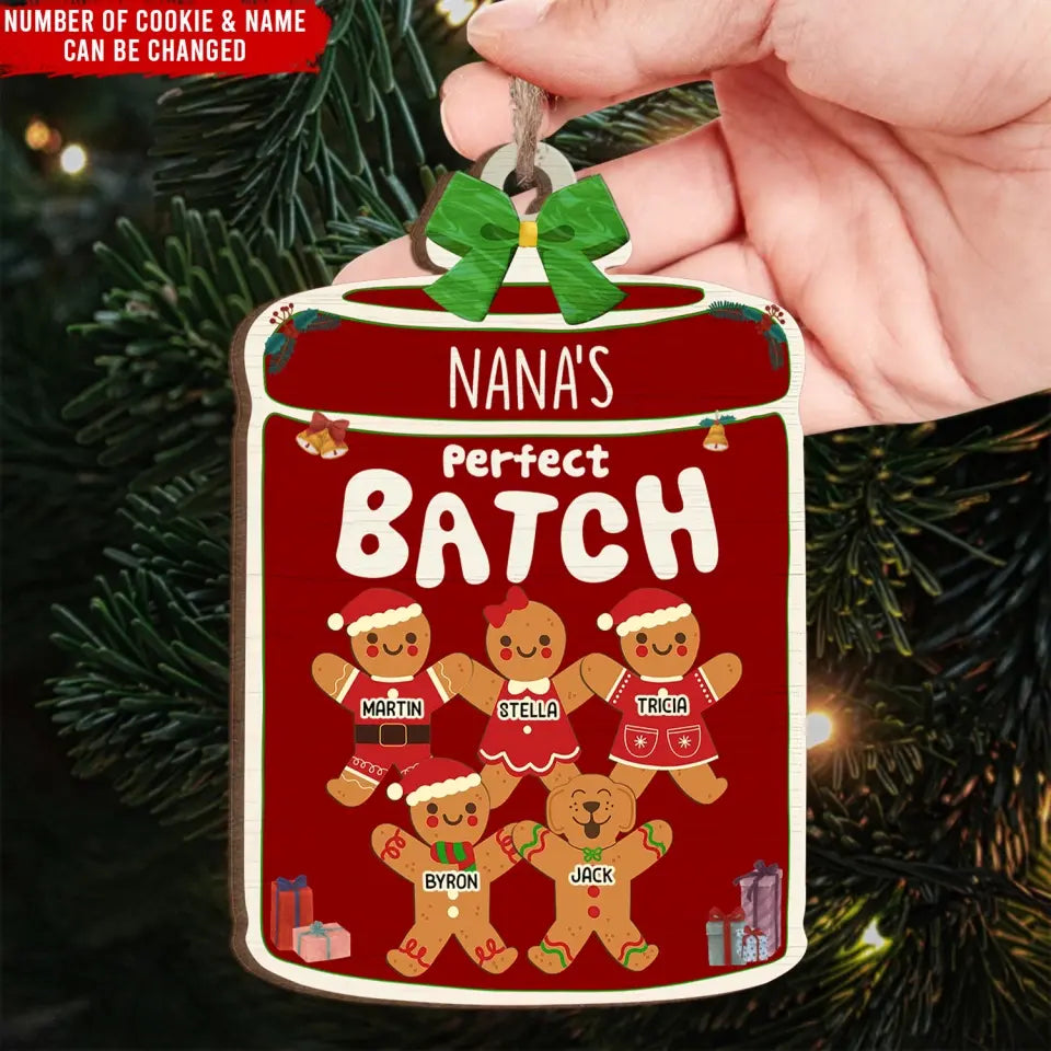 Grandma's Perfect Batch - Personalized Wooden Ornament, Gift For Christmas - ORN99