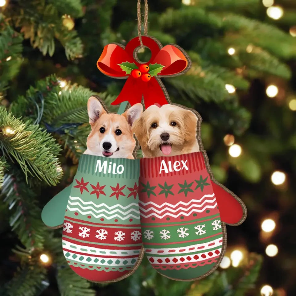 Dogs Inside Your Gloves Christmas Holiday - Personalized Wooden Ornament, Christmas Gift For Dog Lovers - ORN101