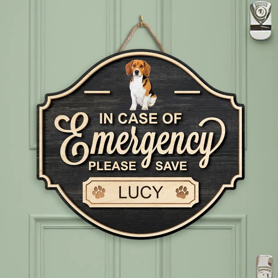 In Case Of Emergency Please Save My Pet - Personalized Wooden Sign, Home Decor, Gift For Pet Lovers - DS641