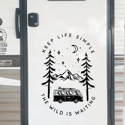 Keep Life Simple The Wild Is Waiting - Personalized Decal, Camping Gift For Camping Lovers - PCD89