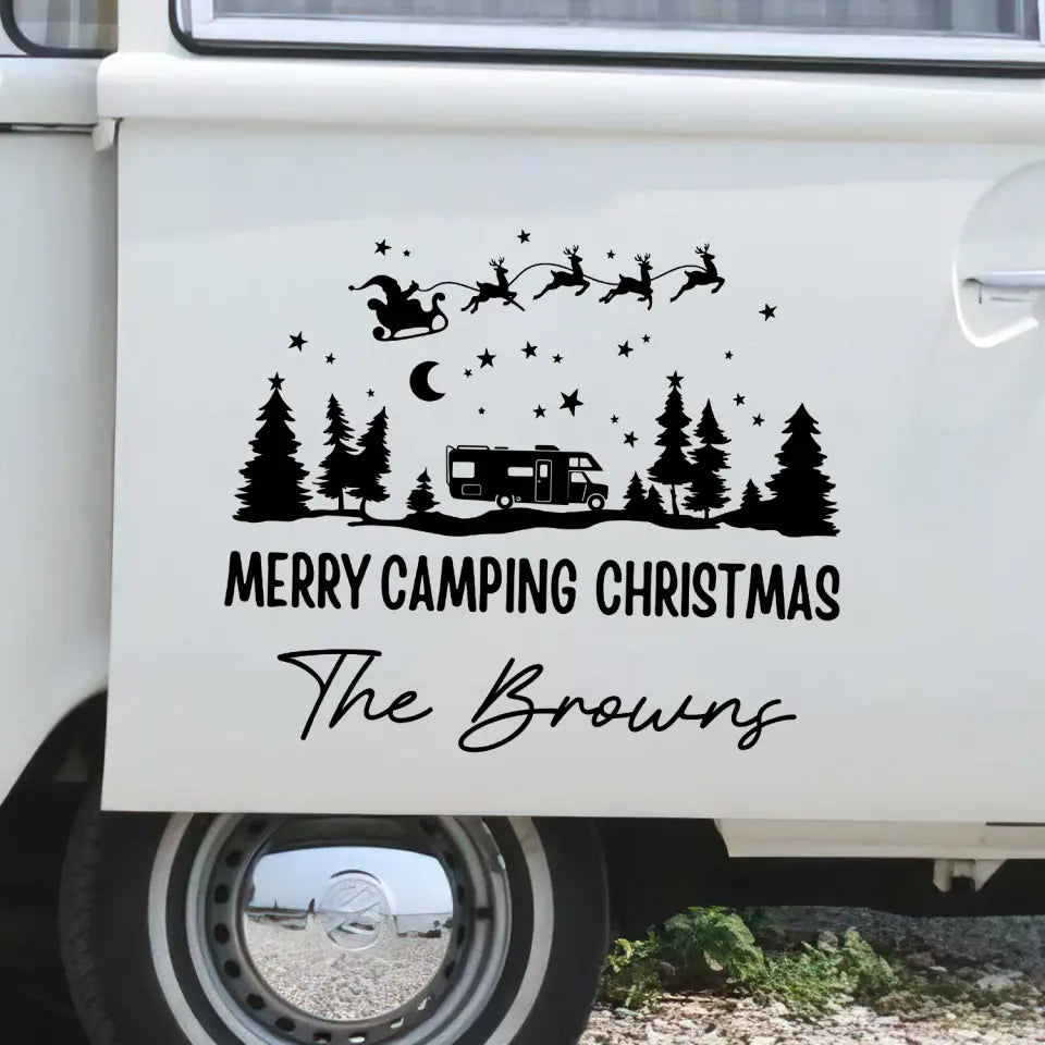 Merry Camping Christmas - Personalized Decal Gift For Christmas - PCD90