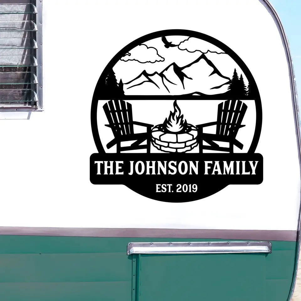 Camping Gifts Fire Pit - Personalized Decal, Camping Gift For Camping Lovers - PCD91