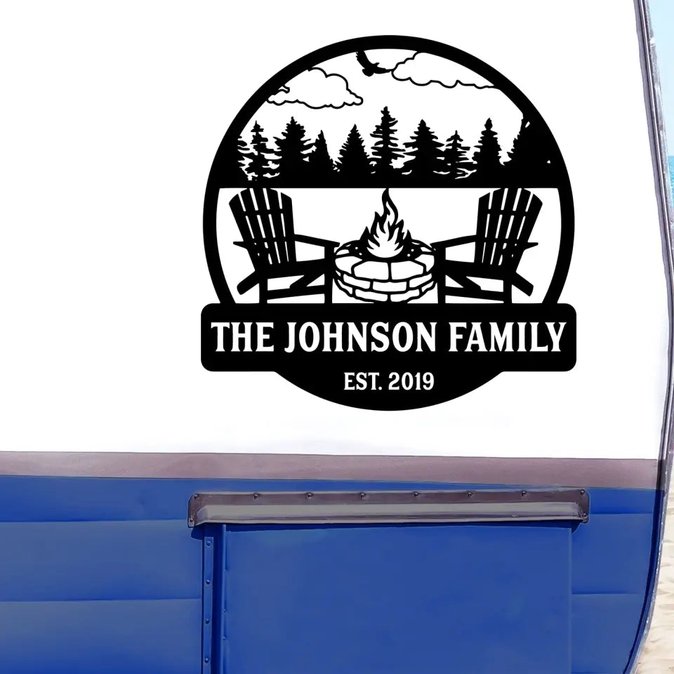 Camping Gifts Fire Pit - Personalized Decal, Camping Gift For Camping Lovers - PCD91