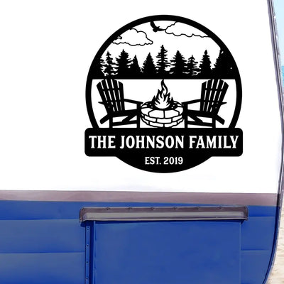 Camping Gifts Fire Pit - Personalized Decal, Camping Gift For Camping Lovers - PCD91
