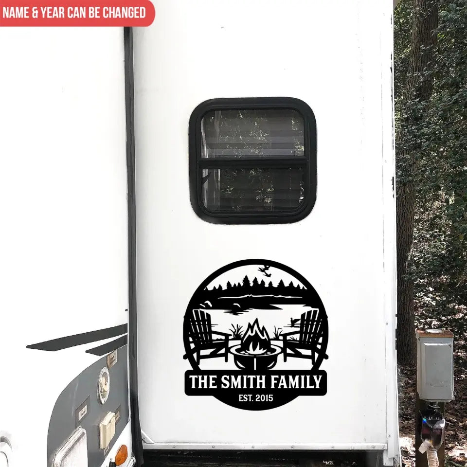 Camping Gifts Fire Pit - Personalized Decal, Camping Gift For Camping Lovers - PCD91