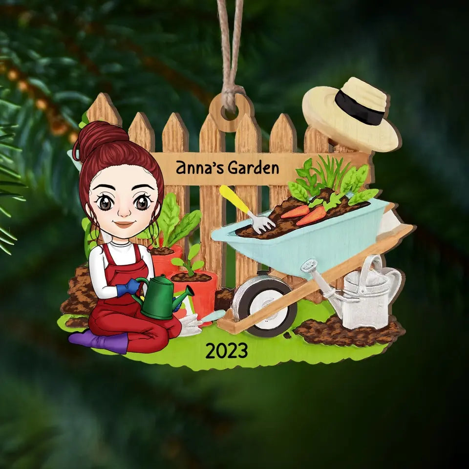 Gardener Christmas Ornament - Personalized Wood Ornament, Gift For Christmas - ORN109