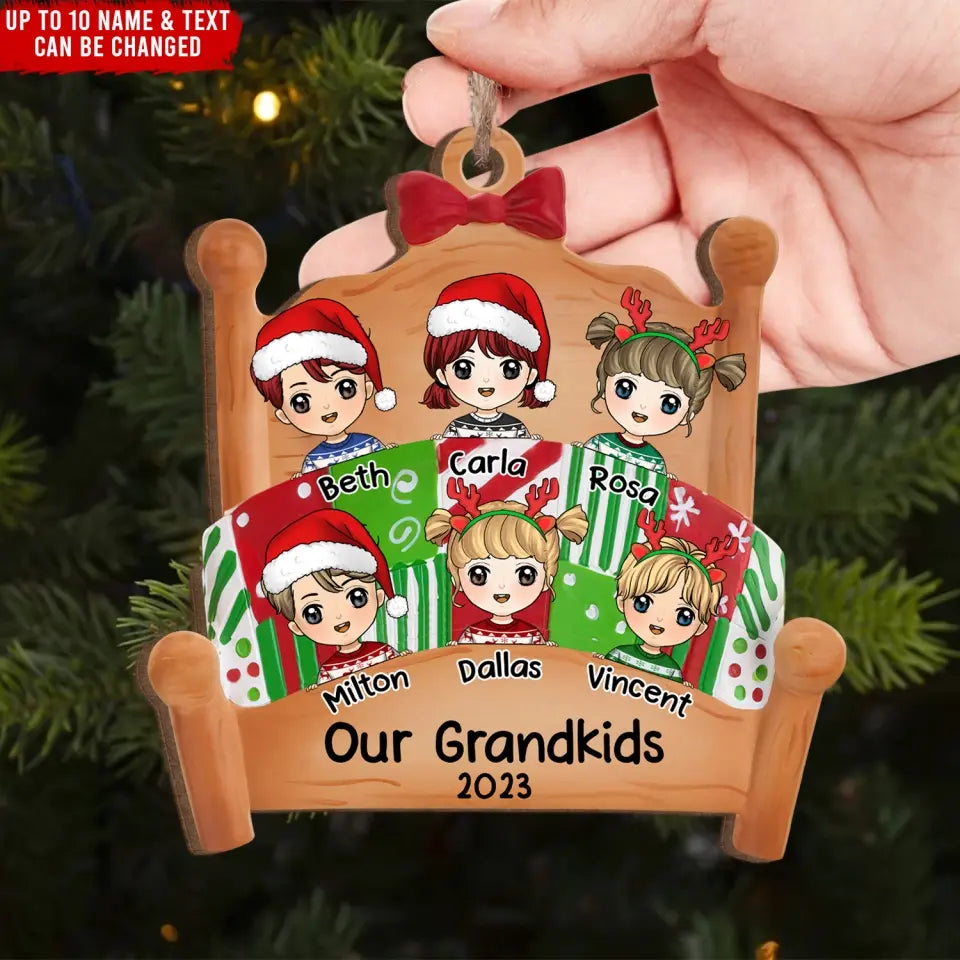 Our Grandkids - Personalized Wooden Ornament, Gift For Christmas - ORN110